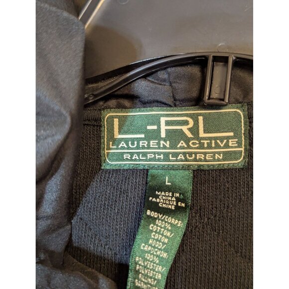 Ralph Lauren L-RL Womens Quilted Black Hooded Jacket W/ Zip Front & Polyester Ac - Picture 3 of 7
